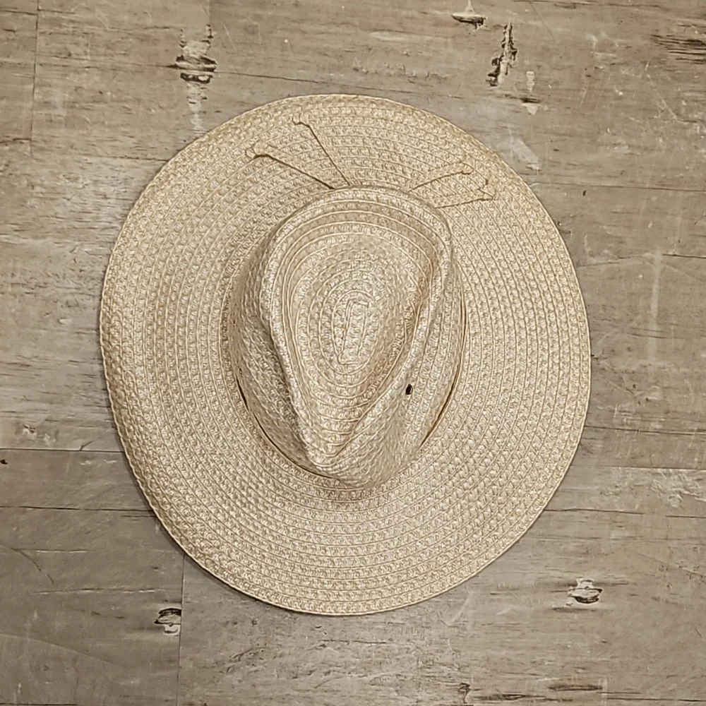💕ERIC JAVITS💕 Sunshade Squishee Packable Straw Fedora Hat ~ OS Cream NWT - Picture 8 of 16